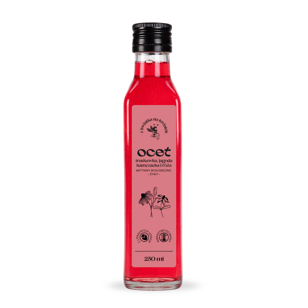 OCET TRUSKAWKOWY Z JAGODĄ KAMCZACKĄ I RÓŻĄ 250 ML