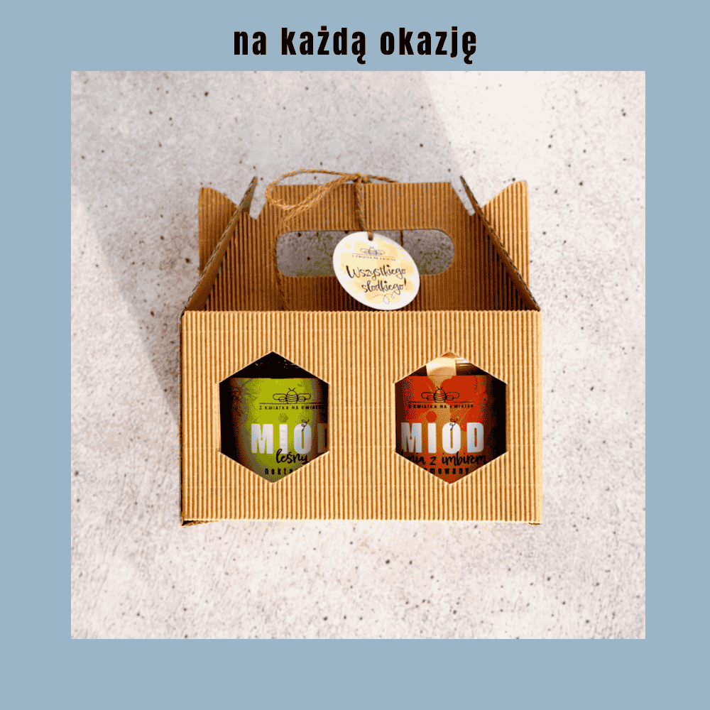 ZESTAW PREZENTOWY Z 2 MIODAMI (walizka 2x400g)